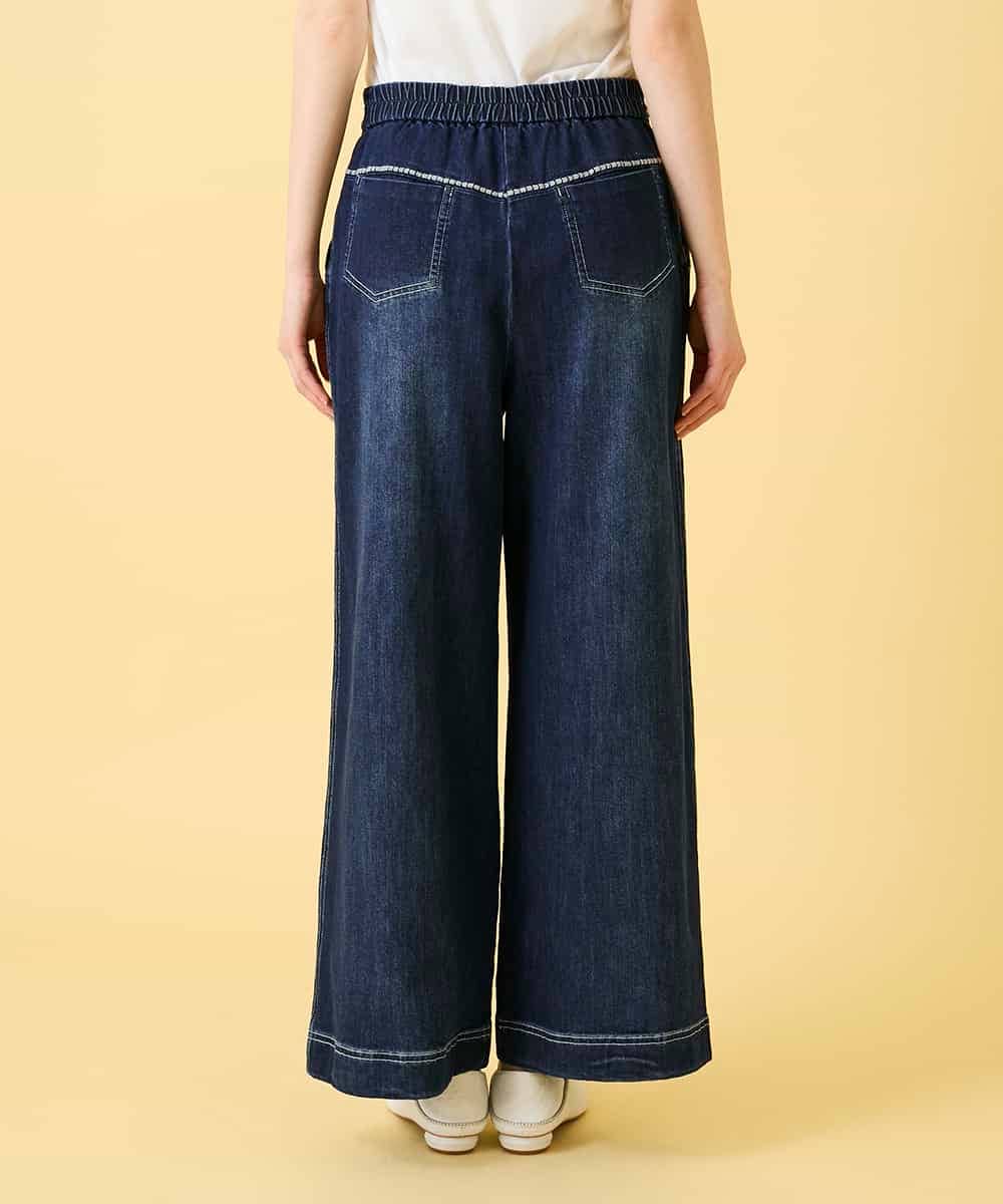 RBLED12250 HIROKO BIS(ヒロコ ビス) ステッチポイントストレッチデニムパンツ ネイビー