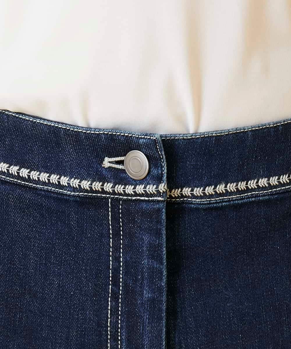 RBLED12250 HIROKO BIS(ヒロコ ビス) ステッチポイントストレッチデニムパンツ ネイビー