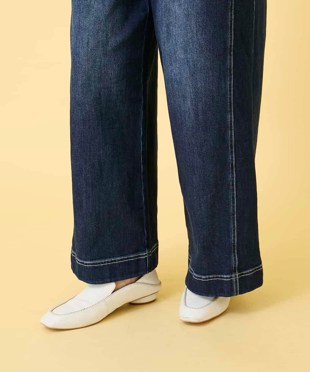 RBLED12250 HIROKO BIS(ヒロコ ビス) ステッチポイントストレッチデニムパンツ ネイビー