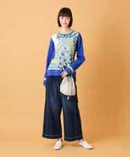 RBLED12250 HIROKO BIS(ヒロコ ビス) ステッチポイントストレッチデニムパンツ ネイビー