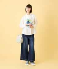 RBLED12250 HIROKO BIS(ヒロコ ビス) ステッチポイントストレッチデニムパンツ /洗濯機で洗える ネイビー