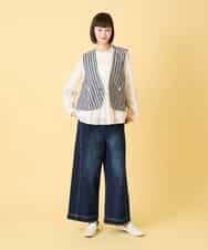 RBLED12250 HIROKO BIS(ヒロコ ビス) ステッチポイントストレッチデニムパンツ /洗濯機で洗える ネイビー