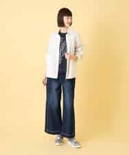 RBLED12250 HIROKO BIS(ヒロコ ビス) ステッチポイントストレッチデニムパンツ /洗濯機で洗える ネイビー