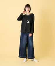 RBLED12250 HIROKO BIS(ヒロコ ビス) ステッチポイントストレッチデニムパンツ /洗濯機で洗える ネイビー