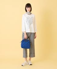 RBLED16270 HIROKO BIS(ヒロコ ビス) ストライプクロップドパンツ /洗える ネイビー