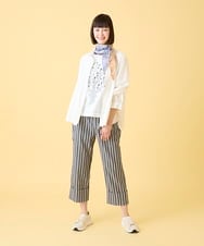 RBLED16270 HIROKO BIS(ヒロコ ビス) ストライプクロップドパンツ /洗える ネイビー