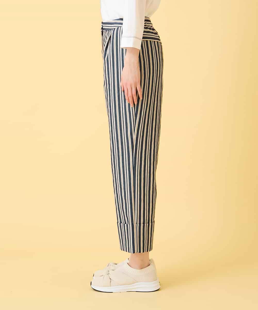 RBLED16270 HIROKO BIS(ヒロコ ビス) ストライプクロップドパンツ ネイビー