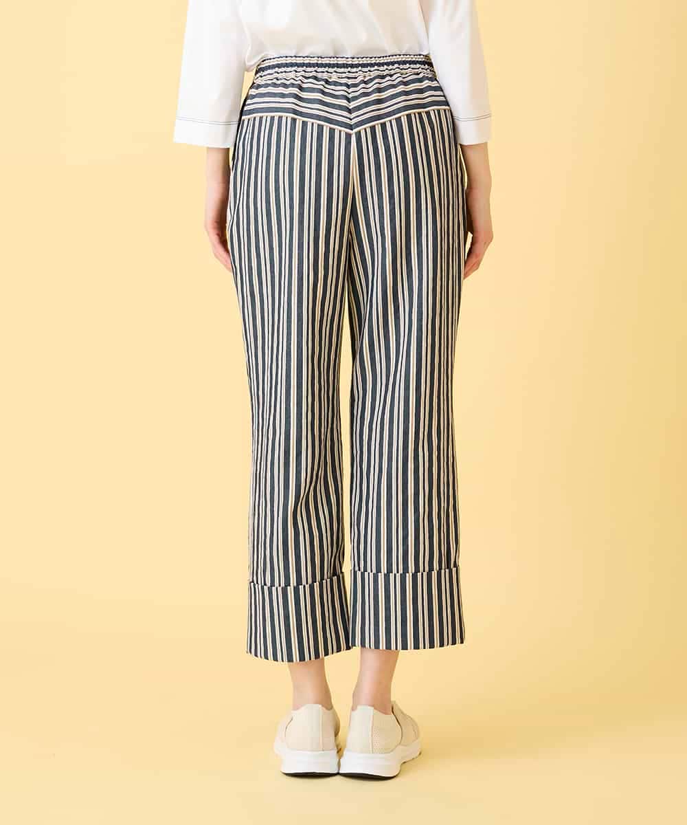 RBLED16270 HIROKO BIS(ヒロコ ビス) ストライプクロップドパンツ ネイビー