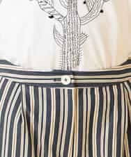 RBLED16270 HIROKO BIS(ヒロコ ビス) ストライプクロップドパンツ ネイビー