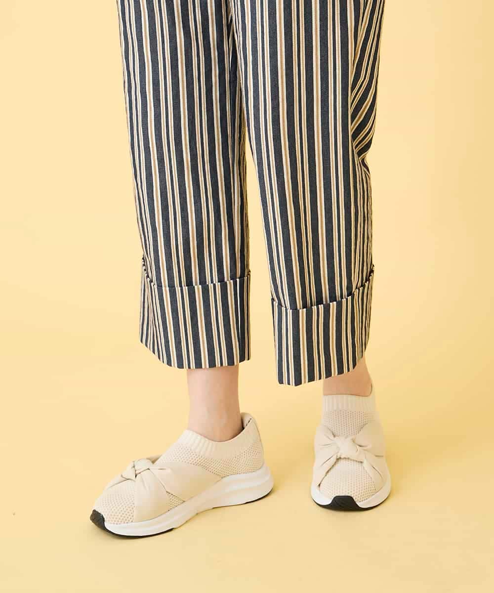 RBLED16270 HIROKO BIS(ヒロコ ビス) ストライプクロップドパンツ ネイビー