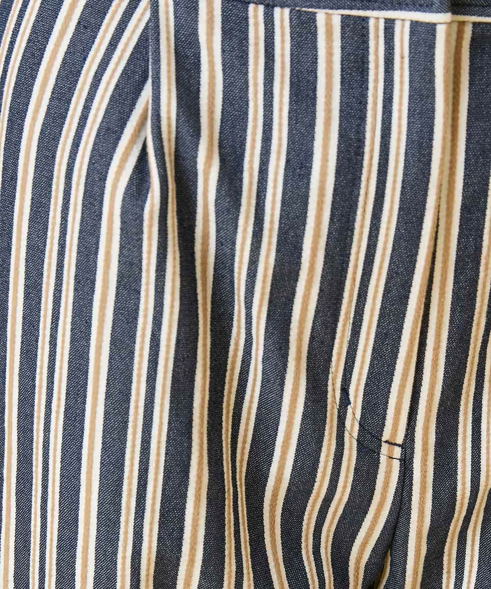 RBLED16270 HIROKO BIS(ヒロコ ビス) ストライプクロップドパンツ ネイビー