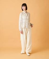 RBLED46330 HIROKO BIS(ヒロコ ビス) ジャカードストレートパンツ /洗える アイボリー