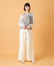 RBLED46330 HIROKO BIS(ヒロコ ビス) ジャカードストレートパンツ /洗える アイボリー