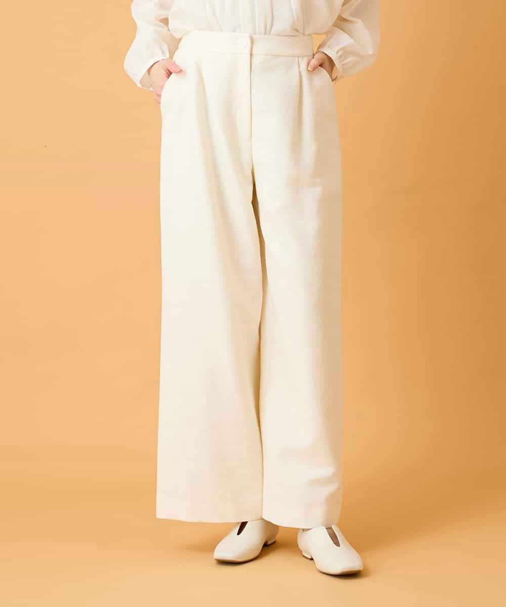 RBLED46330 HIROKO BIS(ヒロコ ビス) ジャカードストレートパンツ アイボリー