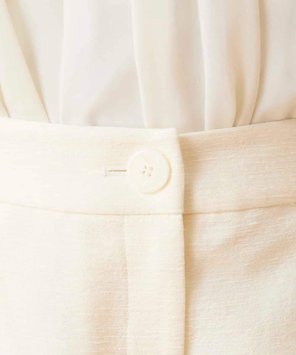 RBLED46330 HIROKO BIS(ヒロコ ビス) ジャカードストレートパンツ アイボリー