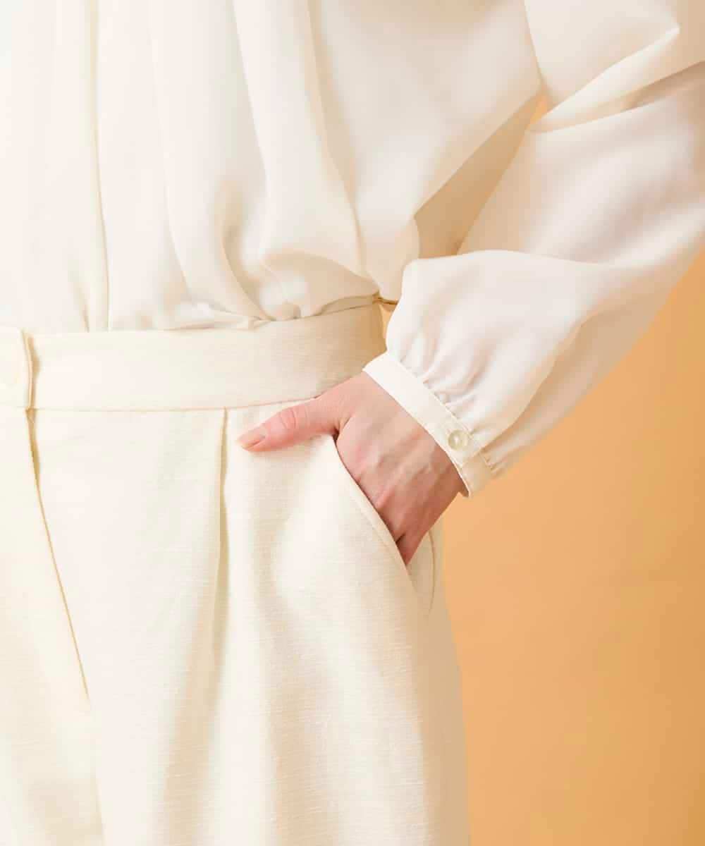 RBLED46330 HIROKO BIS(ヒロコ ビス) ジャカードストレートパンツ アイボリー