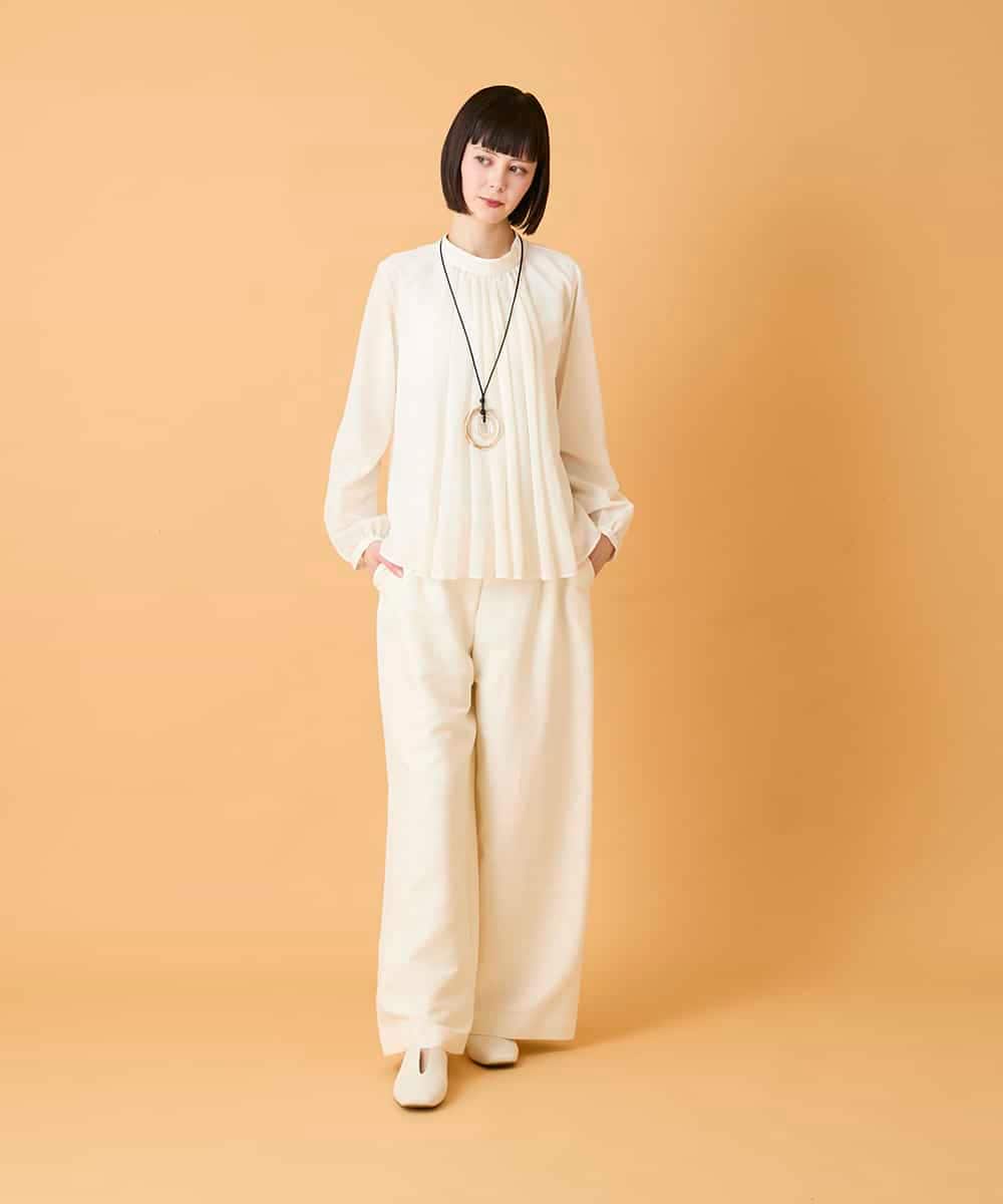 RBLED46330 HIROKO BIS(ヒロコ ビス) ジャカードストレートパンツ アイボリー