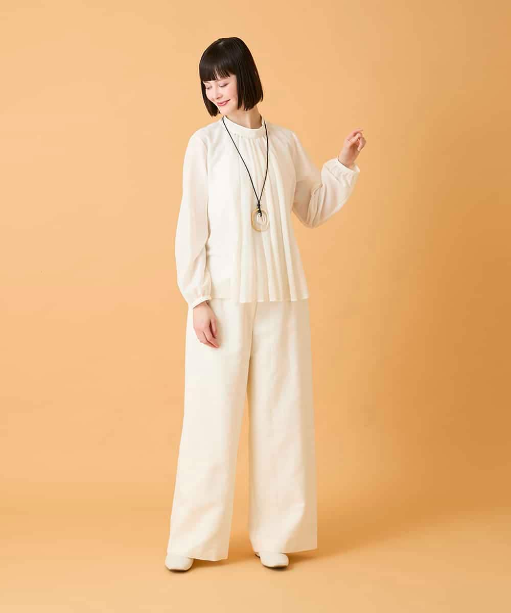 RBLED46330 HIROKO BIS(ヒロコ ビス) ジャカードストレートパンツ アイボリー