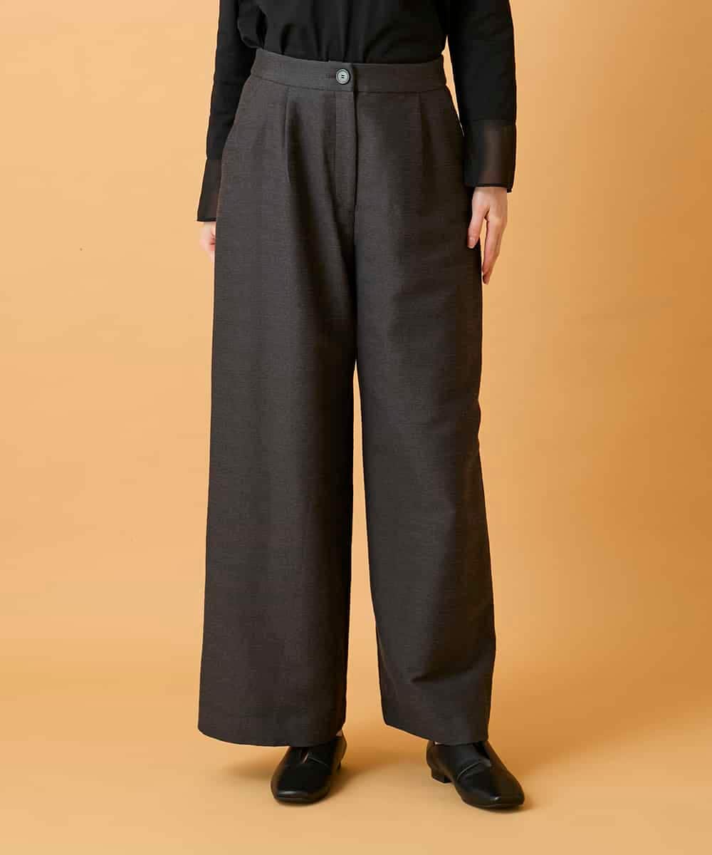 RBLED46330 HIROKO BIS(ヒロコ ビス) ジャカードストレートパンツ ダークグレー