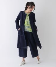 RBLES12230 HIROKO BIS(ヒロコ ビス) 【洗える】インディゴデニムワイドストレートパンツ ネイビー