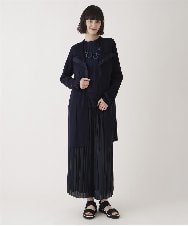 RBLFA51290 HIROKO BIS(ヒロコ ビス) ジョーゼットプリーツワイドパンツ /洗える ブラウン