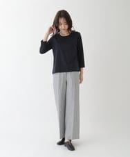 RBLFT41230 HIROKO BIS(ヒロコ ビス) センタープレス リネンワイドパンツ カーキ