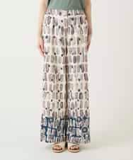 RBLGE05290 HIROKO BIS(ヒロコ ビス) エスニックモチーフスラブワイドパンツ ベージュ