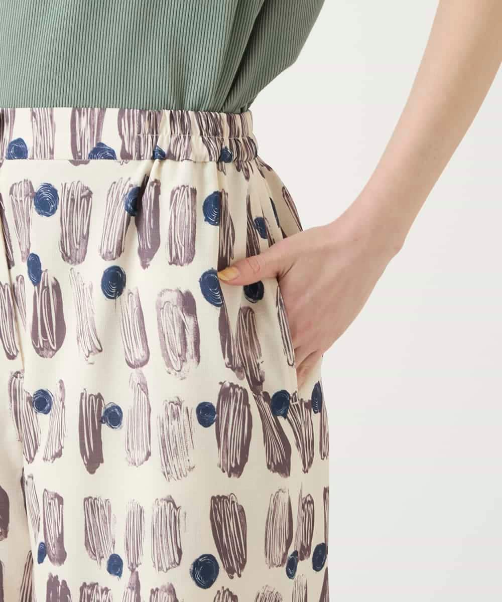 RBLGE05290 HIROKO BIS(ヒロコ ビス) エスニックモチーフスラブワイドパンツ ベージュ