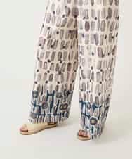 RBLGE05290 HIROKO BIS(ヒロコ ビス) エスニックモチーフスラブワイドパンツ ベージュ