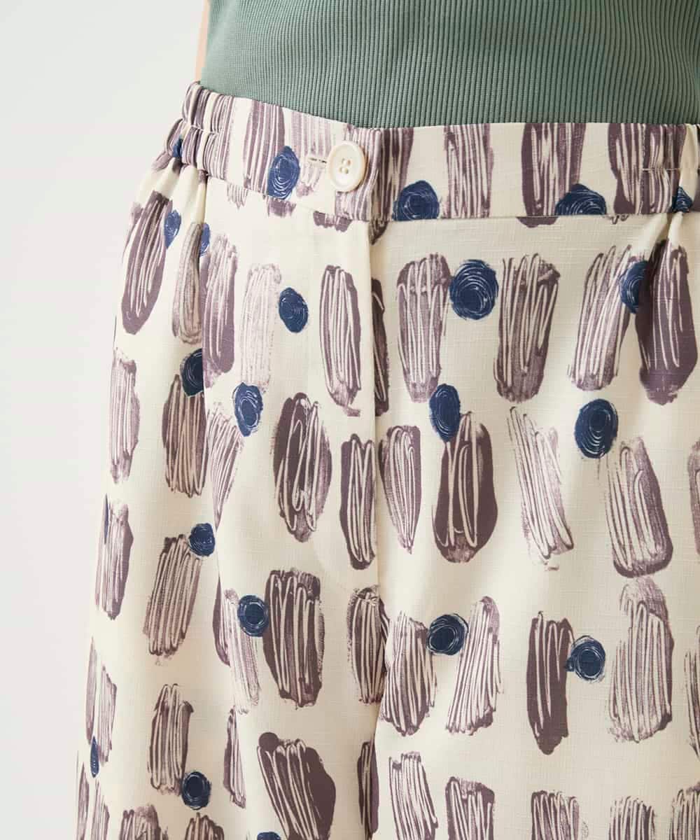 RBLGE05290 HIROKO BIS(ヒロコ ビス) エスニックモチーフスラブワイドパンツ ベージュ