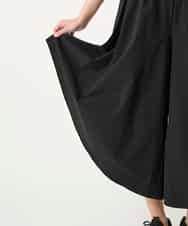 RBLGE11290 HIROKO BIS(ヒロコ ビス) サークルヘムドレープフレアパンツ ブラック