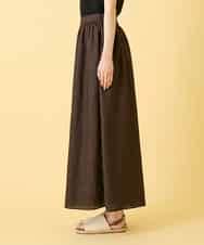 RBLGE12270 HIROKO BIS(ヒロコ ビス) 【先行予約】ウエストギャザーリネンライクワイドパンツ ブラウン
