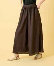 RBLGE12270 HIROKO BIS(ヒロコ ビス) 【先行予約】ウエストギャザーリネンライクワイドパンツ ブラウン