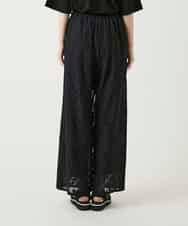 RBLGE30260 HIROKO BIS(ヒロコ ビス) ラッセルレースサイドラインフレアーパンツ ブラック