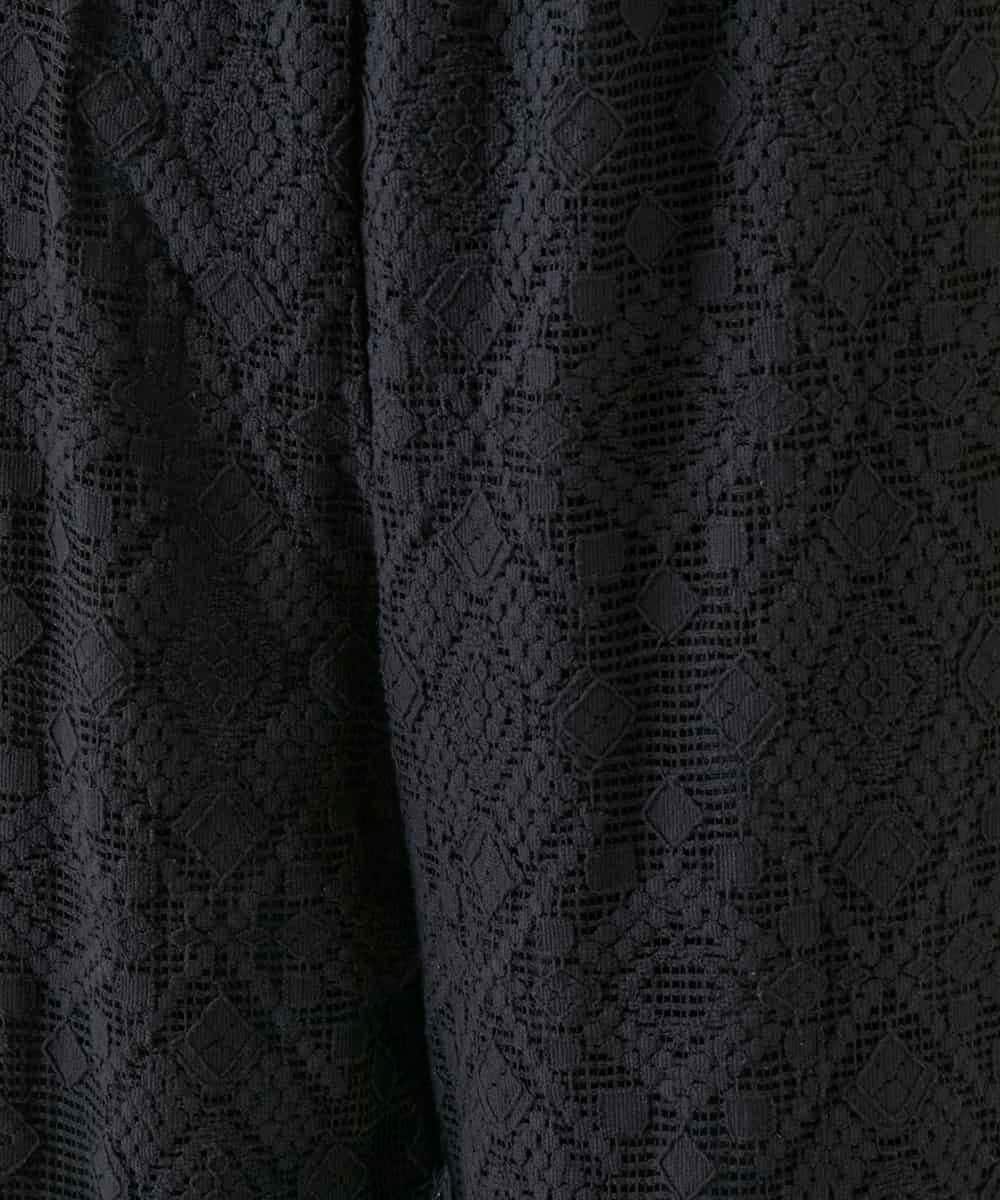 RBLGE30260 HIROKO BIS(ヒロコ ビス) ラッセルレースサイドラインフレアーパンツ ブラック