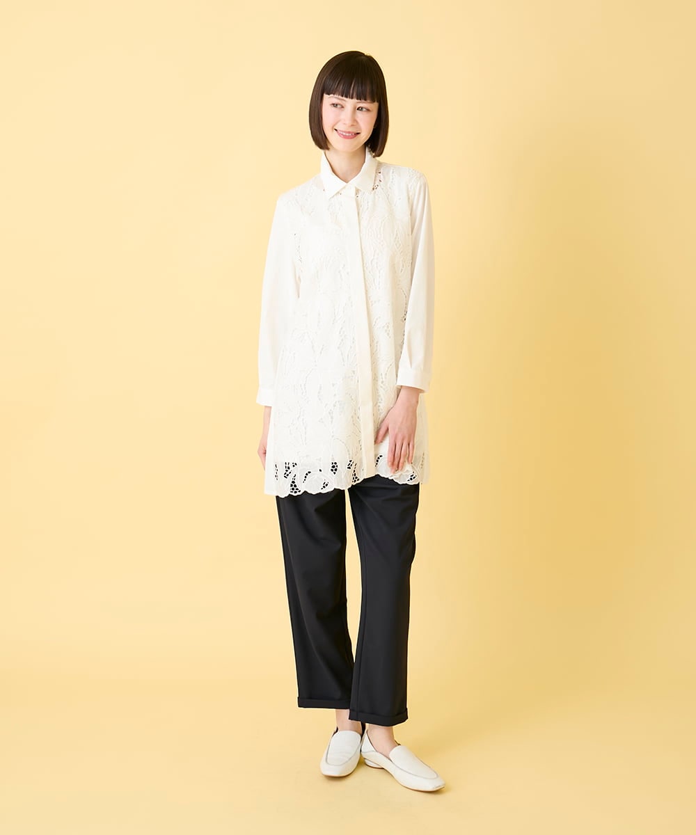 RBLGE40230 HIROKO BIS(ヒロコ ビス) 【先行予約】ウエストギャザーストレッチパンツ ネイビー