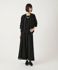 RBLGE58290 HIROKO BIS(ヒロコ ビス) 異素材ジョイントデザインワイドパンツ ネイビー