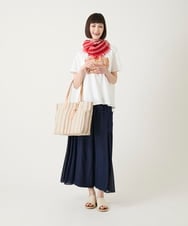 RBLGE58290 HIROKO BIS(ヒロコ ビス) 異素材ジョイントデザインワイドパンツ ネイビー