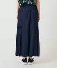 RBLGE58290 HIROKO BIS(ヒロコ ビス) 異素材ジョイントデザインワイドパンツ ネイビー