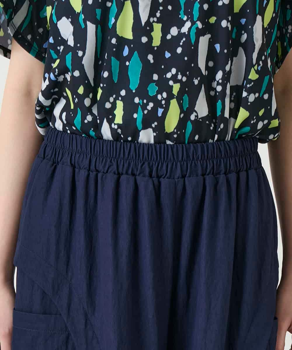 RBLGE58290 HIROKO BIS(ヒロコ ビス) 異素材ジョイントデザインワイドパンツ ネイビー