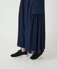 RBLGE58290 HIROKO BIS(ヒロコ ビス) 異素材ジョイントデザインワイドパンツ ネイビー