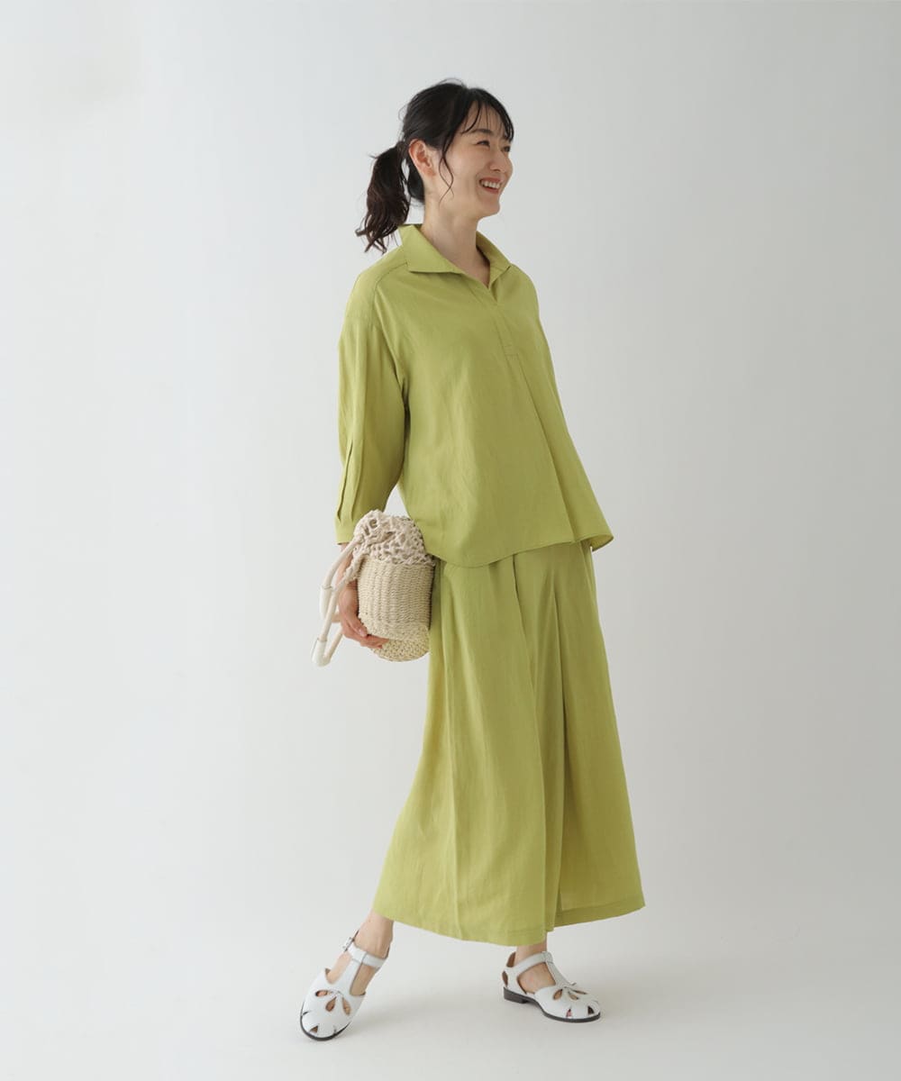 RBLGT02260 HIROKO BIS(ヒロコ ビス) 【洗濯機で洗える】ドライタッチフレアシルエットパンツ オレンジ