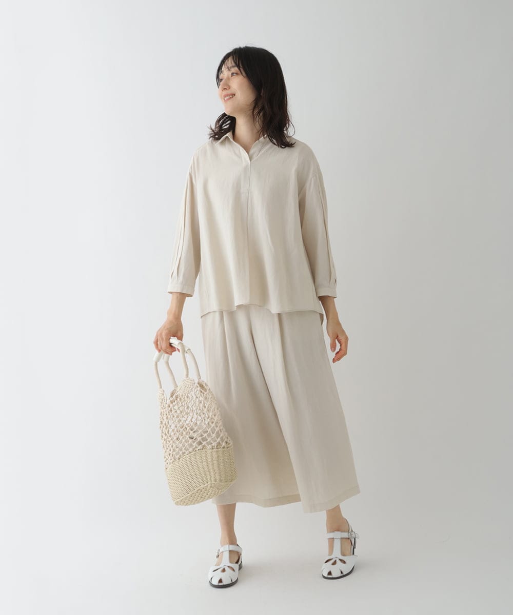RBLGT02260 HIROKO BIS(ヒロコ ビス) 【洗濯機で洗える】ドライタッチフレアシルエットパンツ オレンジ