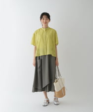 RBLGT40250 HIROKO BIS(ヒロコ ビス) 【洗濯機で洗える】ラップフレアデザインパンツ カーキ