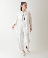 RBLHA55170 HIROKO BIS(ヒロコ ビス) 【接触冷感/吸汗速乾】ドライストレッチワイドプルオンパンツ /洗濯機で洗える ホワイト