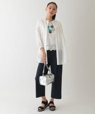 RBLHA55170 HIROKO BIS(ヒロコ ビス) 【接触冷感/吸汗速乾】ドライストレッチワイドプルオンパンツ /洗濯機で洗える ホワイト
