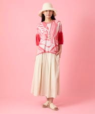 RBLHE03230 HIROKO BIS(ヒロコ ビス) ヴィンテージツイルワイドパンツ /洗える ベージュ