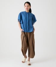 RBLHE40230 HIROKO BIS(ヒロコ ビス) 立体ポケットタックデザインパンツ /洗える ネイビー