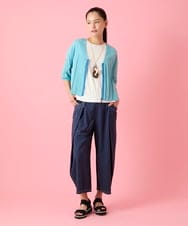 RBLHE40230 HIROKO BIS(ヒロコ ビス) 立体ポケットタックデザインパンツ /洗える ネイビー