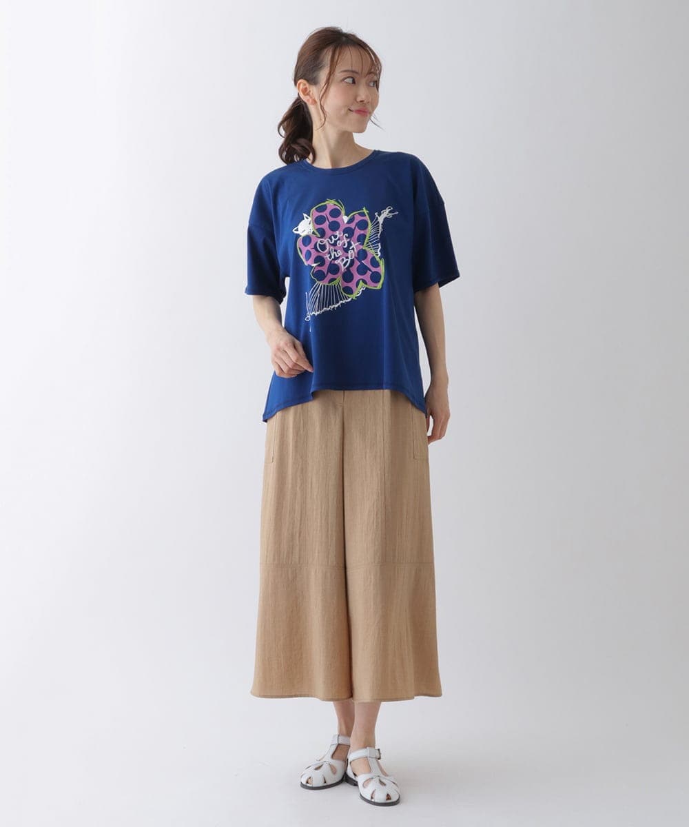 RBLHS26260 HIROKO BIS(ヒロコ ビス) 【洗濯機で洗える】リネンライクボリュームワイドパンツ グリーン